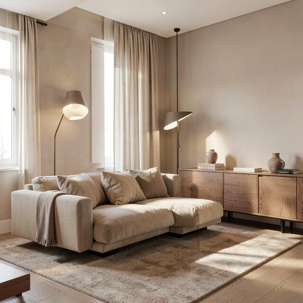 Floor plan and material samples for a Duna Terasz Vista apartment